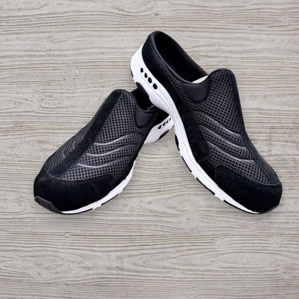EASY STREET Traveltime 518-0121 Black/White Sneakers Mules Slip On Shoes 8 WW